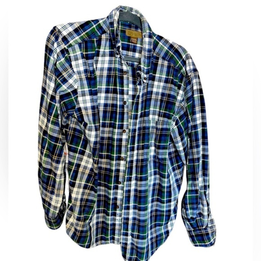Blue green plaid flannel Large men’s or women’s flannel for fall